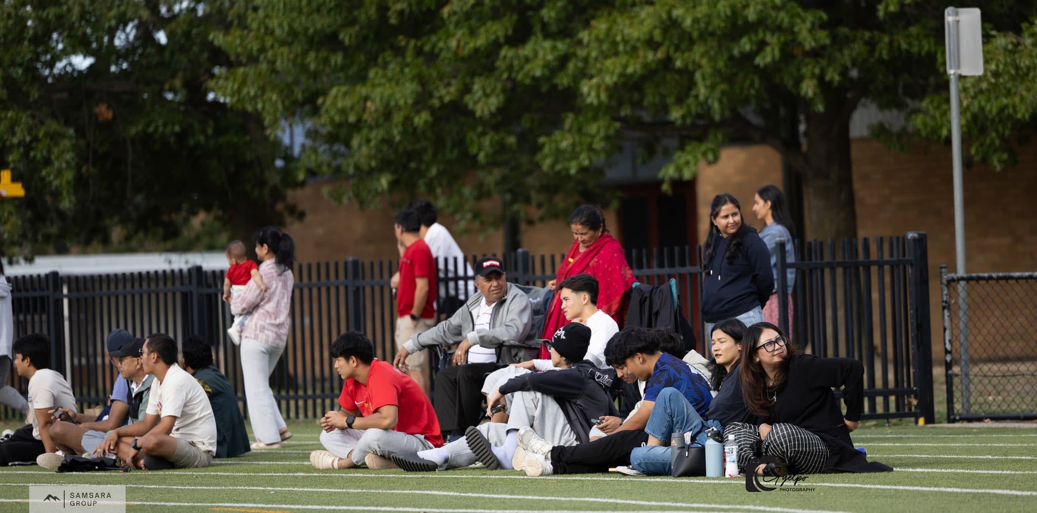 Supporters on the sideline